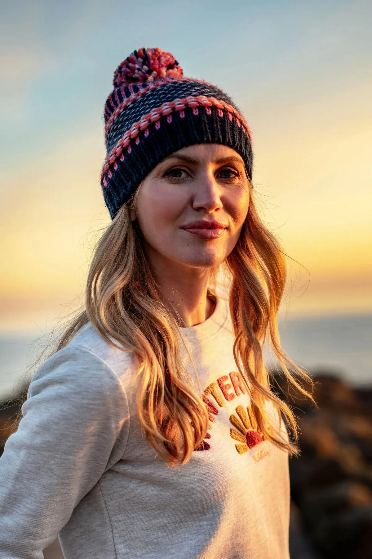 Brakeburn - Textured Stripe Knitted Hat & Matching Scarf - Gift Pack