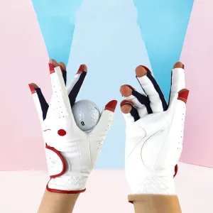 Breathable PU Golf Fingerless Gloves