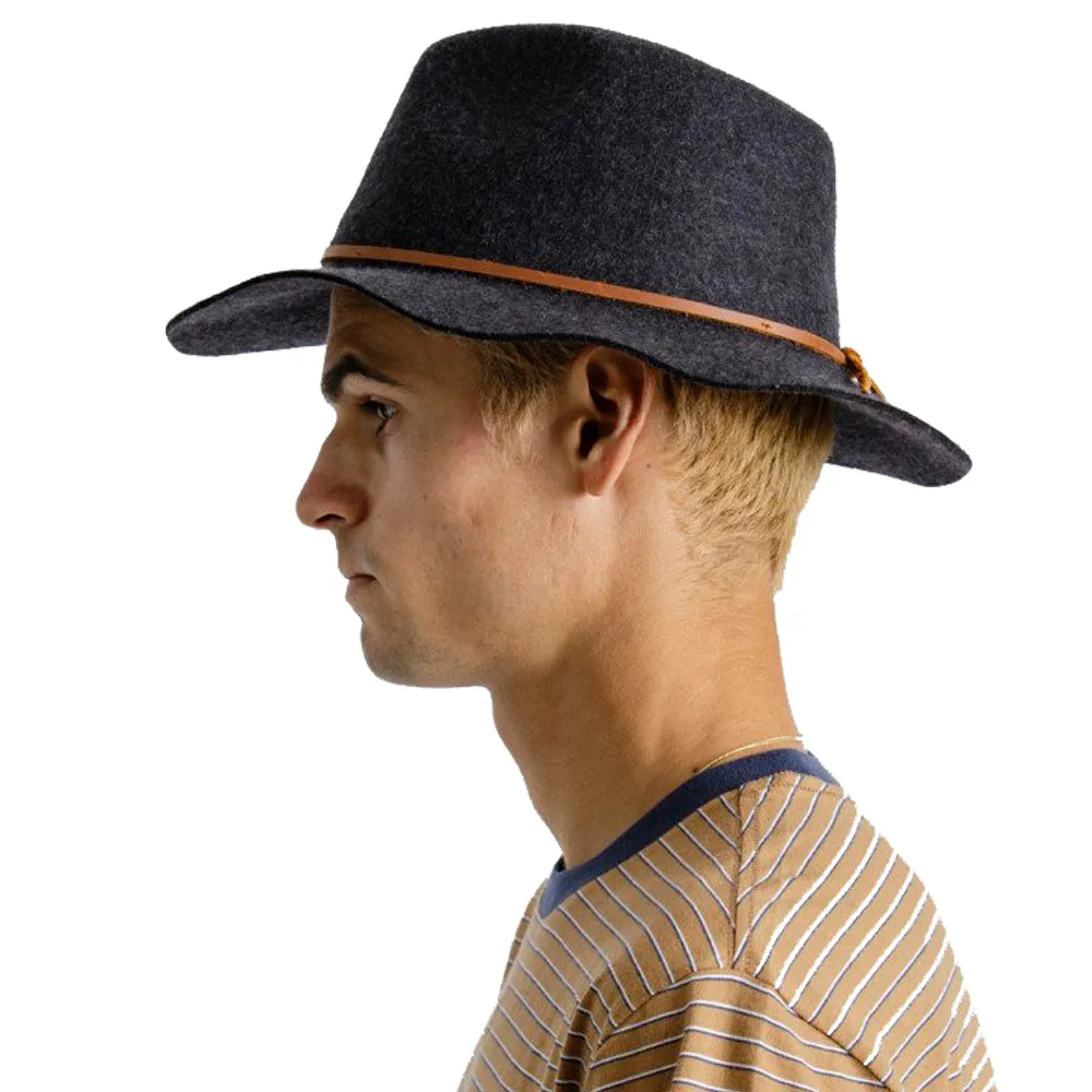 Brixton - Wesley Fedora - Fedora Hat - Heather Black