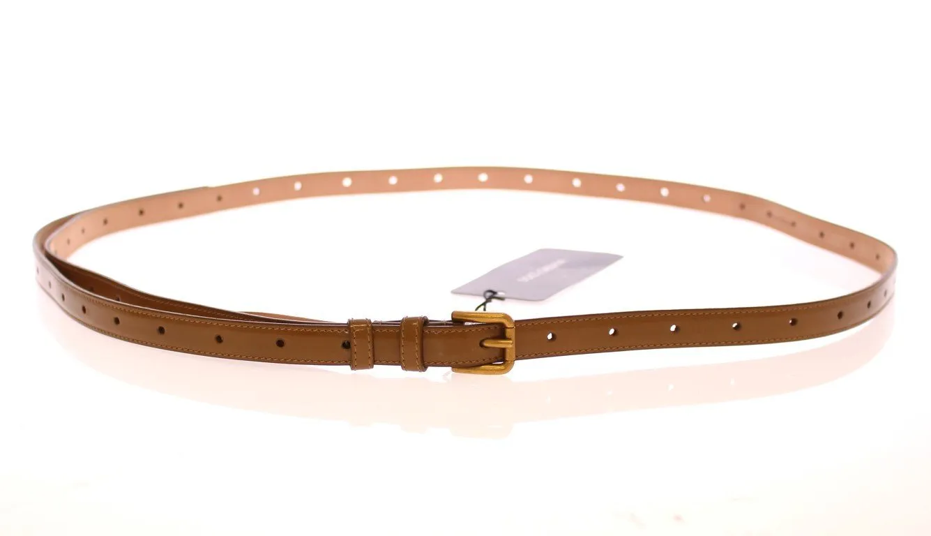 Brown Leather Logo Belt