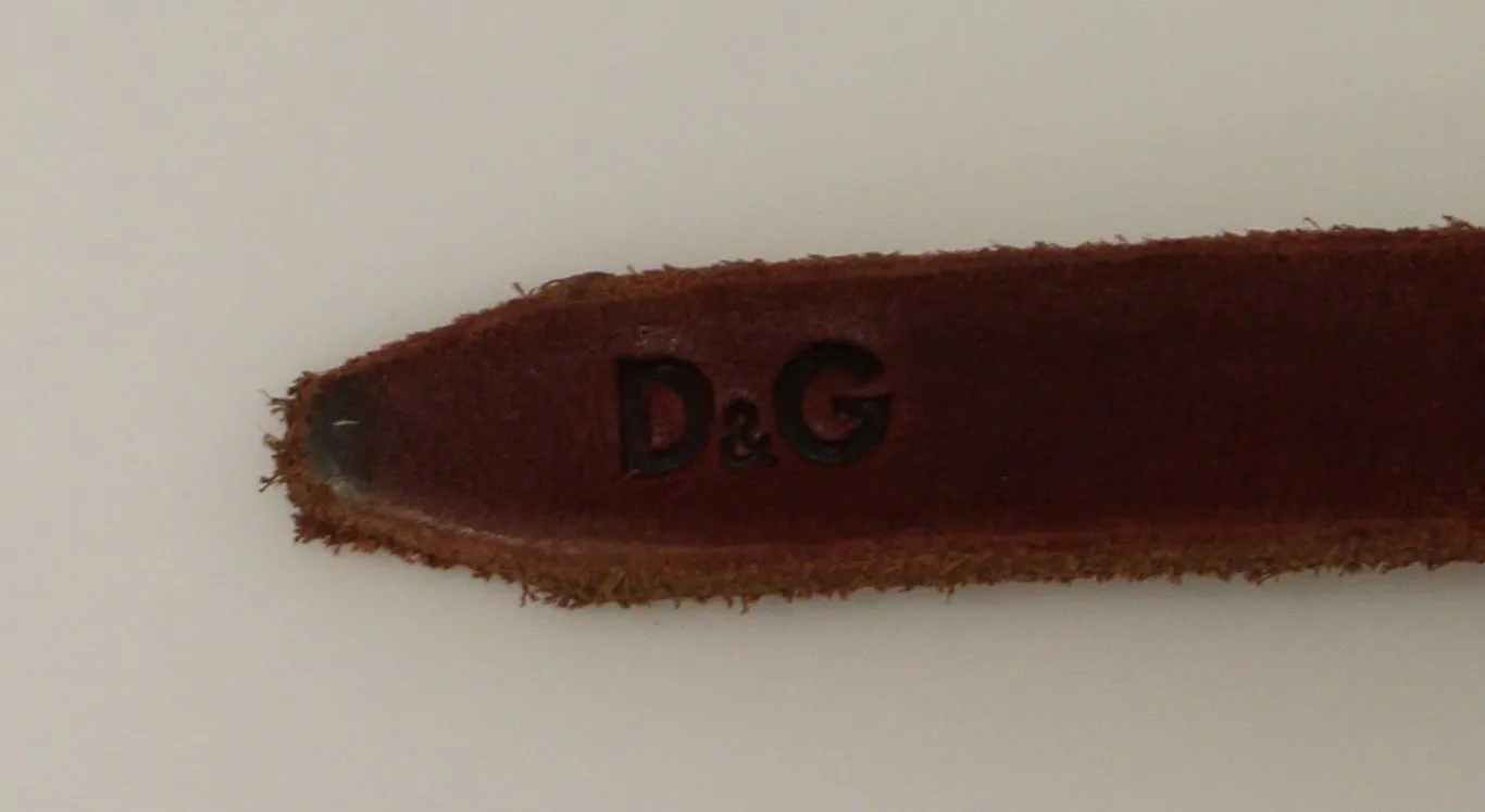 Brown Leather Logo Belt