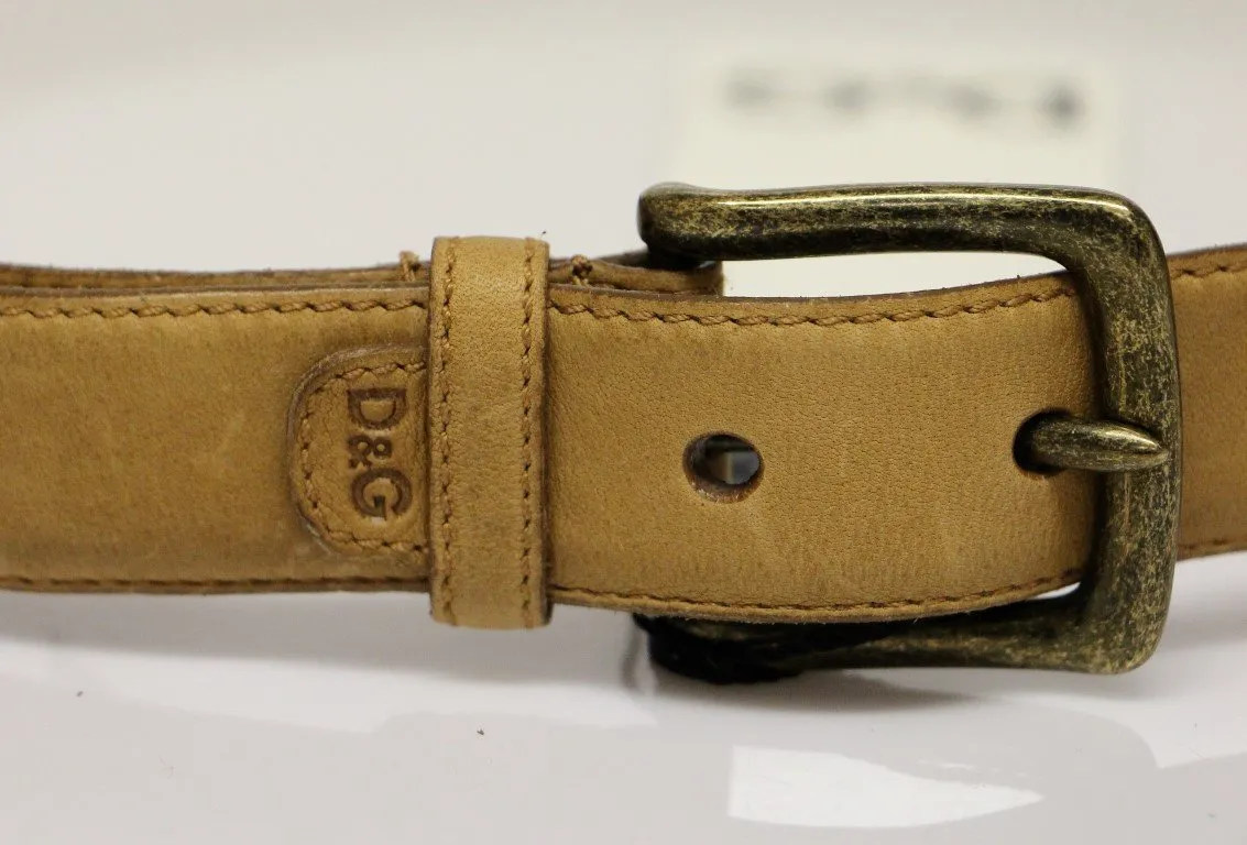 Brown Leather Logo Belt