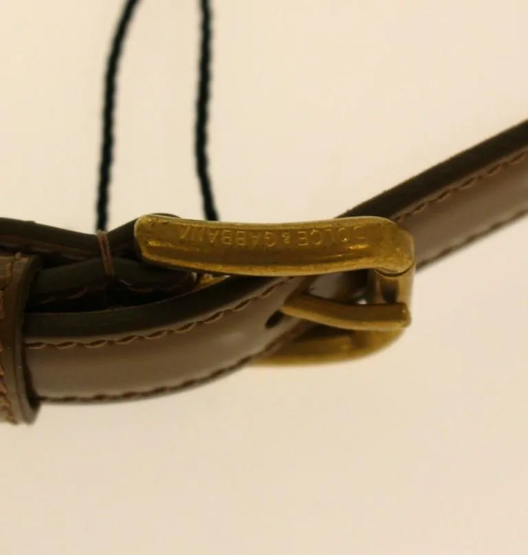 Brown Leather Logo Belt