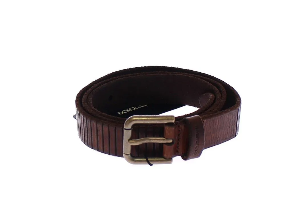 Brown Leather Logo Belt