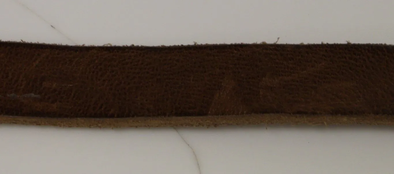 Brown Leather Logo Belt
