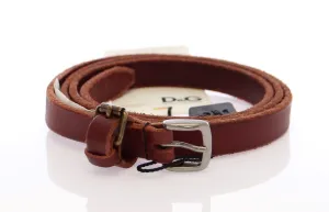 Brown Leather Logo Belt