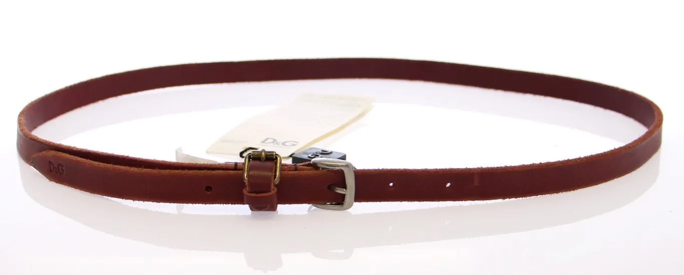 Brown Leather Logo Belt
