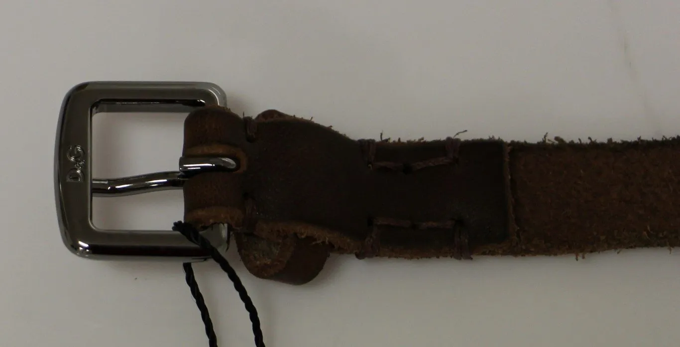 Brown Leather Logo Belt