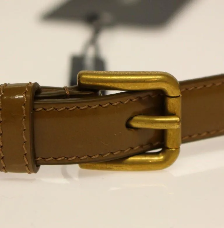 Brown Leather Logo Belt