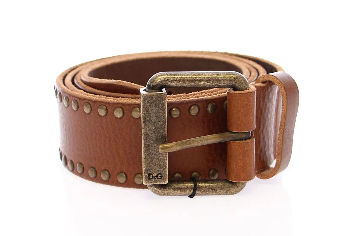 Brown Leather Logo Belt