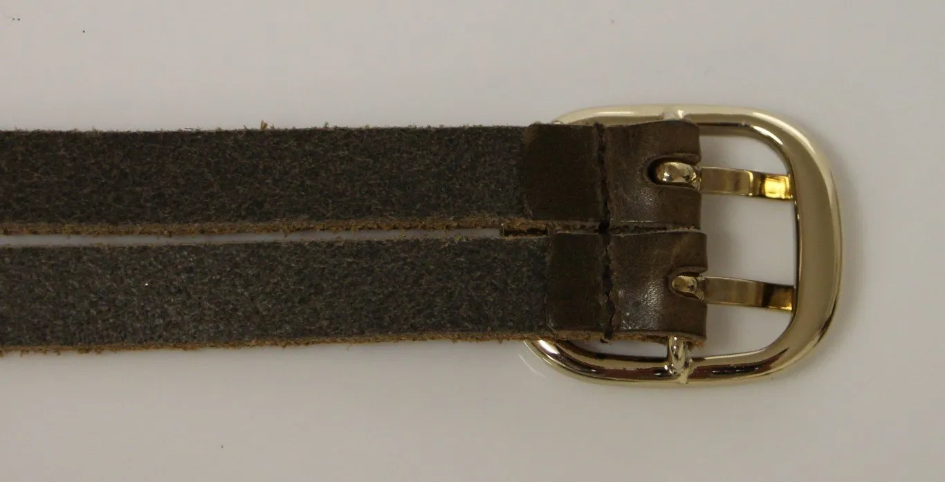 Brown Leather Logo Belt