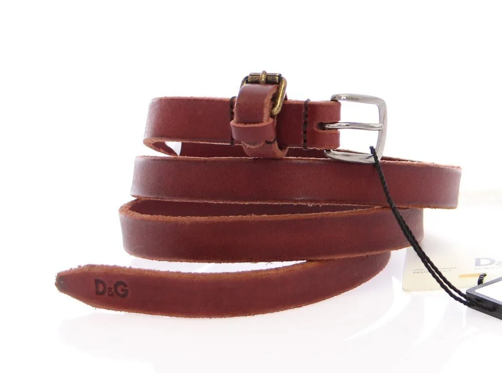 Brown Leather Logo Belt