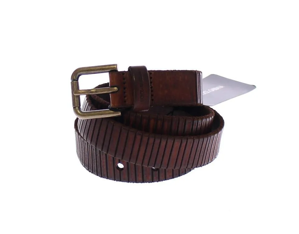 Brown Leather Logo Belt