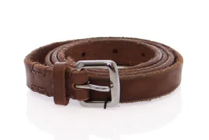 Brown Leather Logo Belt