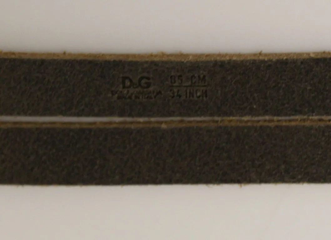 Brown Leather Logo Belt