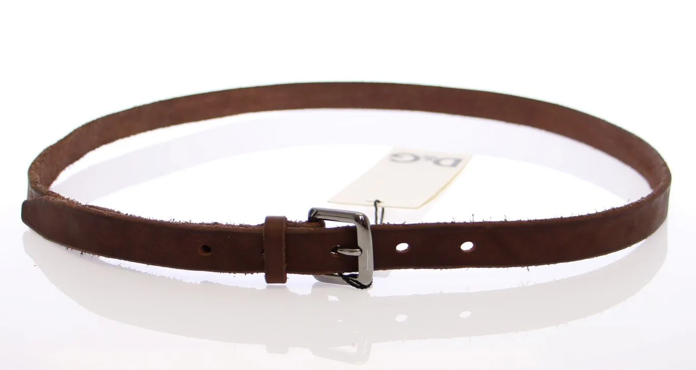 Brown Leather Logo Belt