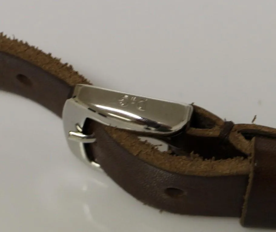 Brown Leather Logo Belt