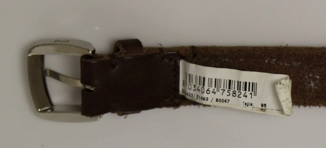 Brown Leather Logo Belt