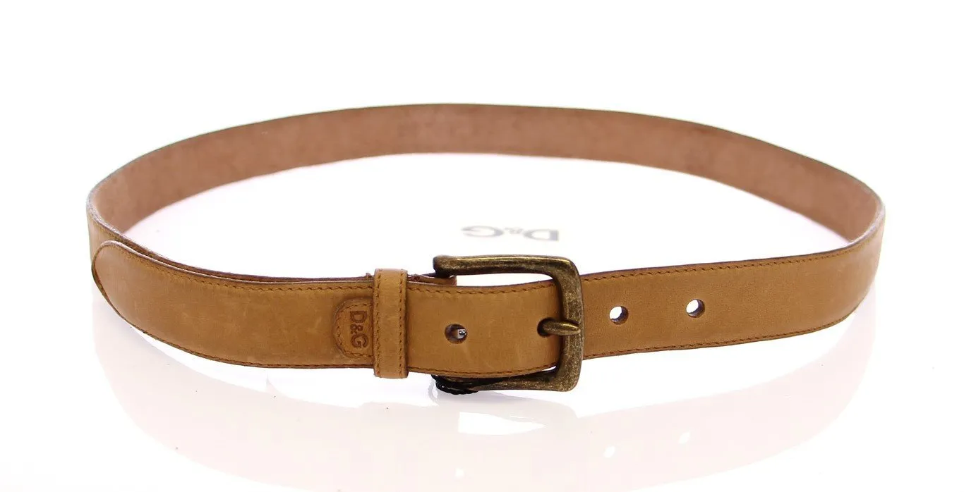 Brown Leather Logo Belt