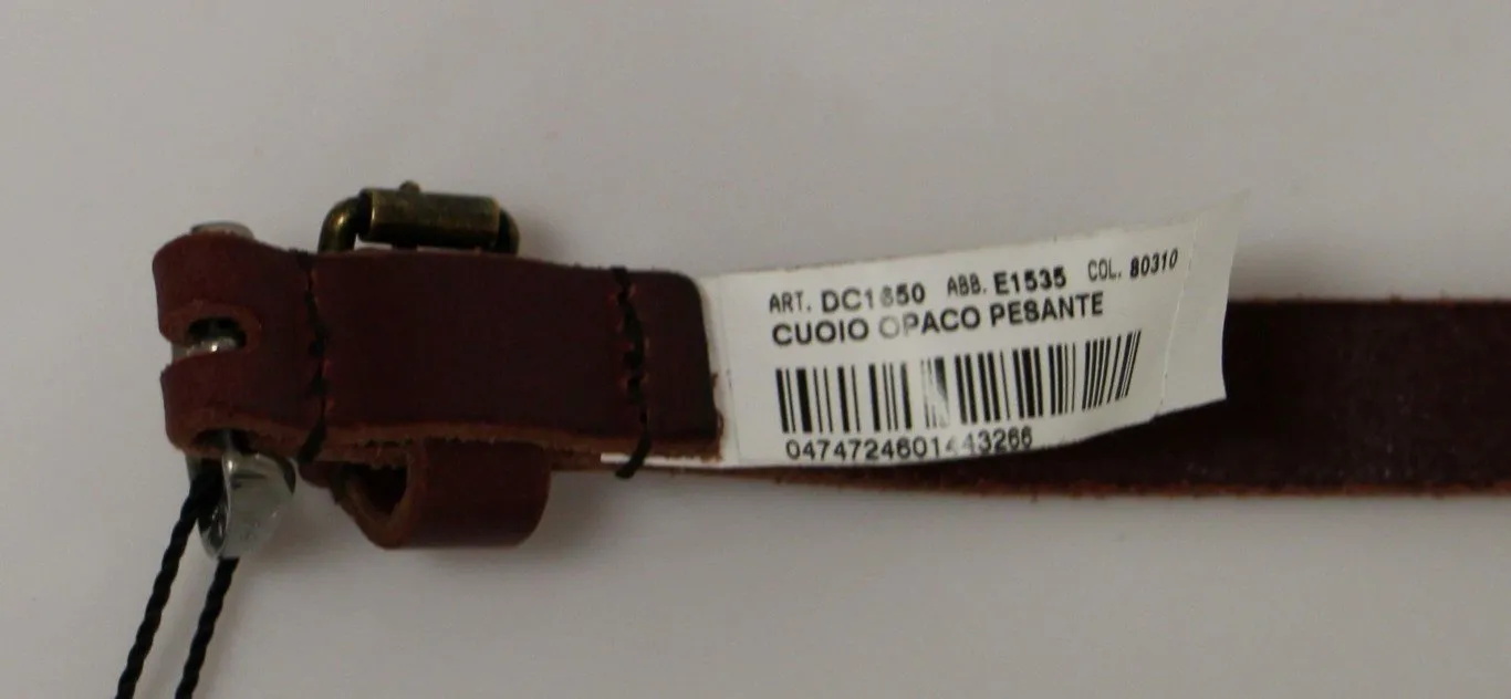 Brown Leather Logo Belt
