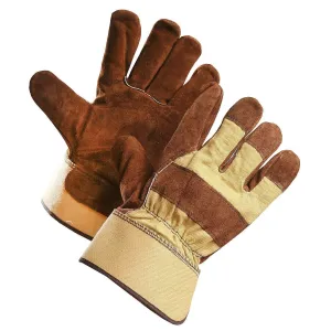 Brown Split Leather Work Glove with Removable Fleece Liner