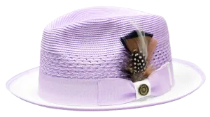 Bruno Capelo HA-527 Havana  Straw Hat White/Lavender