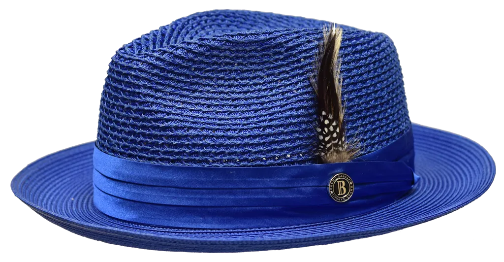 Bruno Capelo JU-922 The Julian Straw Hat Royal Blue
