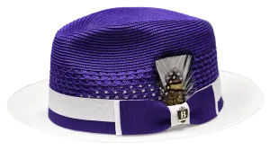 Bruno Capelo The Belvedere BD-956 Straw Hat Purple/White