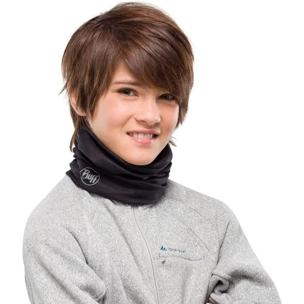 Buff Youth Merino Lightweight Solid Black Neck Warmer