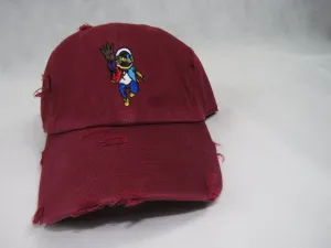 Burgundy Distressed Aztro Hat