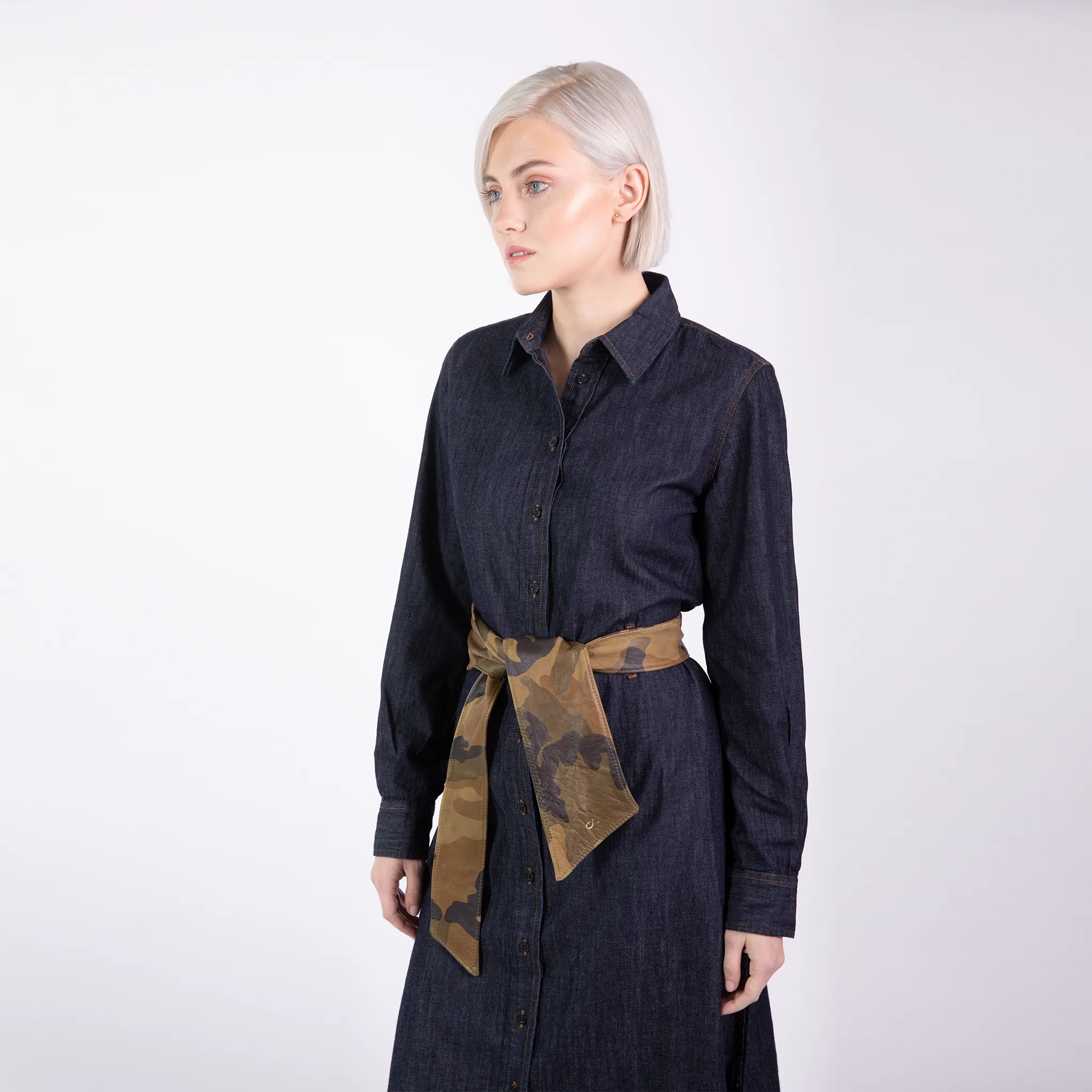 CA Congo Camouflage Italian Leather Couture Waist Wrap Belt