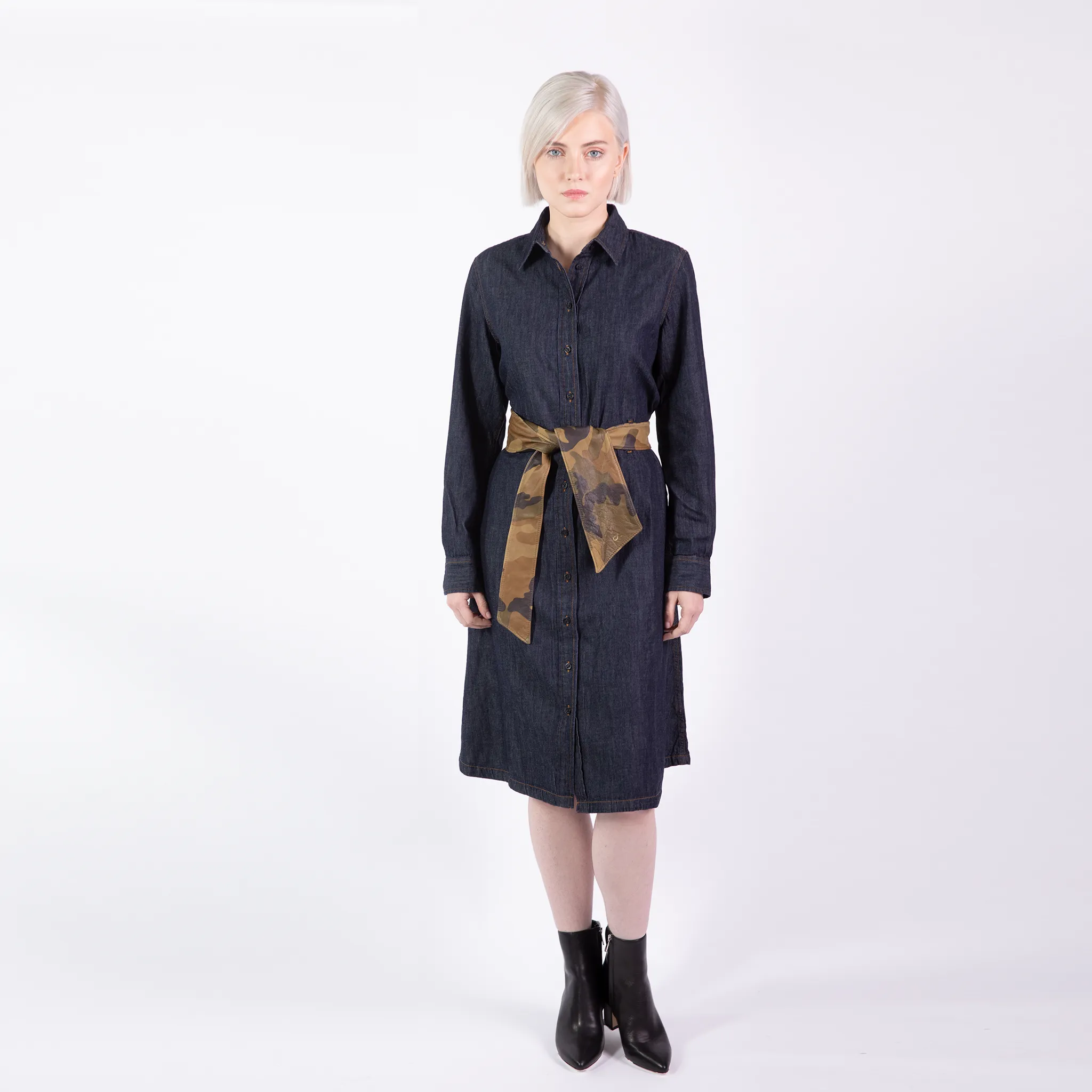 CA Congo Camouflage Italian Leather Couture Waist Wrap Belt