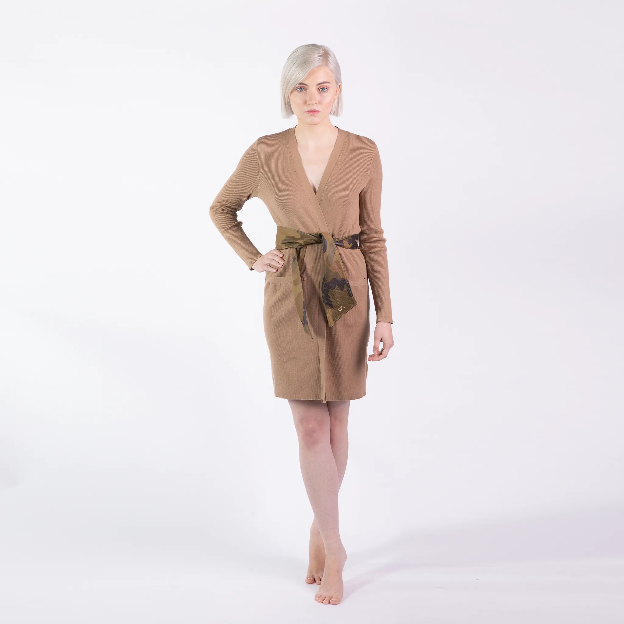 CA Congo Camouflage Italian Leather Couture Waist Wrap Belt
