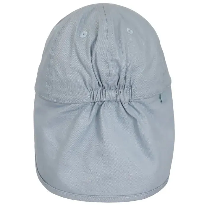 Calikids Baby Ball Cap with Neck Flap in Cloud Blue: Size 3M to 3 Years