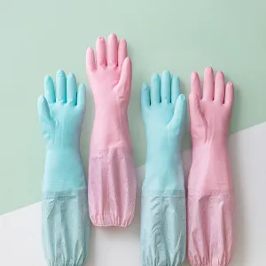 Camellia Thick Fleece Lined Waterproof Gloves - One Size, Random Pink or Blue