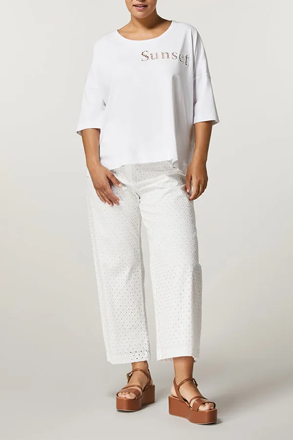 CAMMEO WHITE "SUNSET" COTTON T-SHIRT