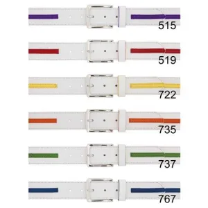 Canterbury Genuine Leather Belts 34 White/Purple (#014069-515)