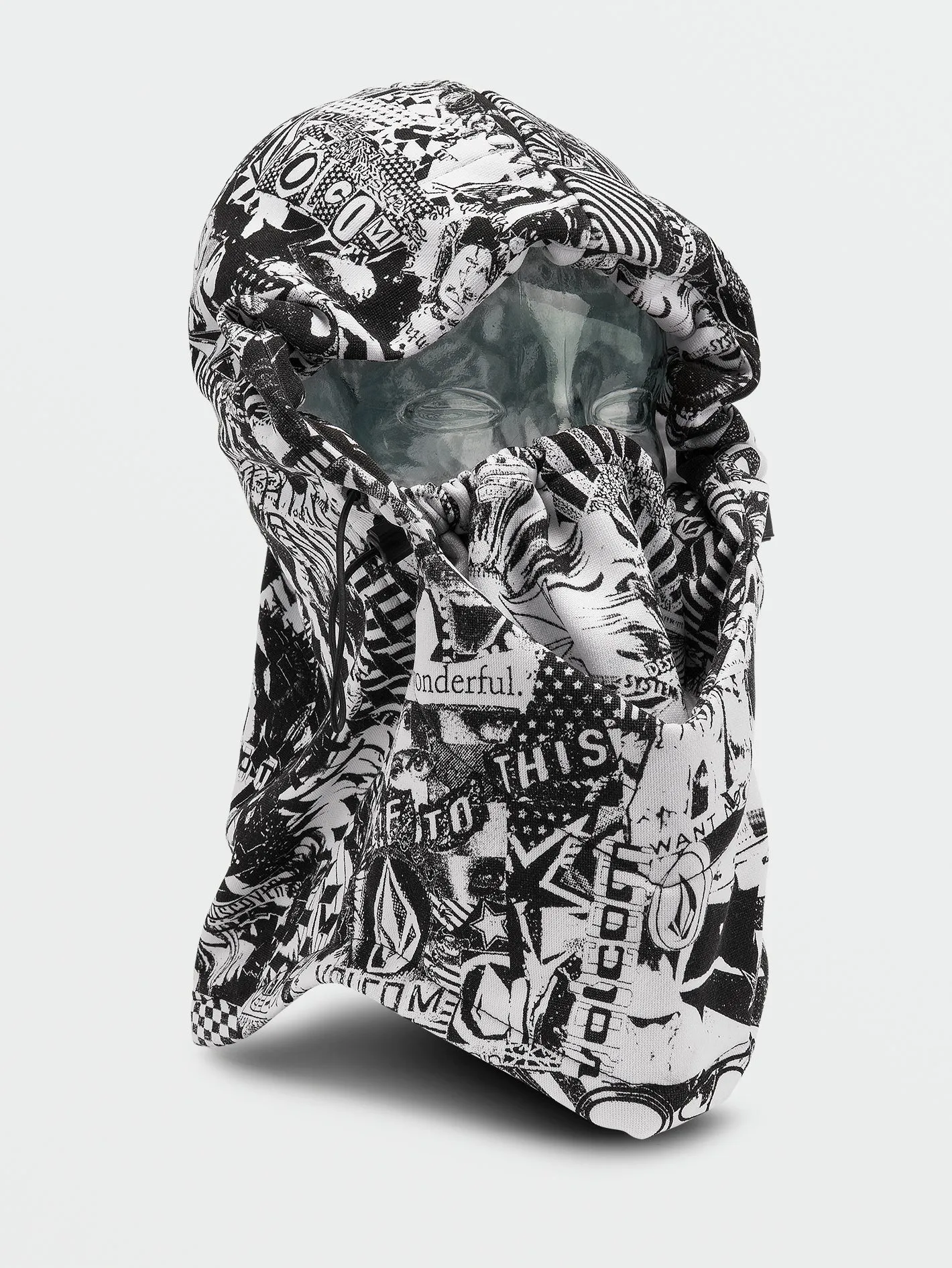 Capuche Hydro Fleece Hood Thingy - Black White