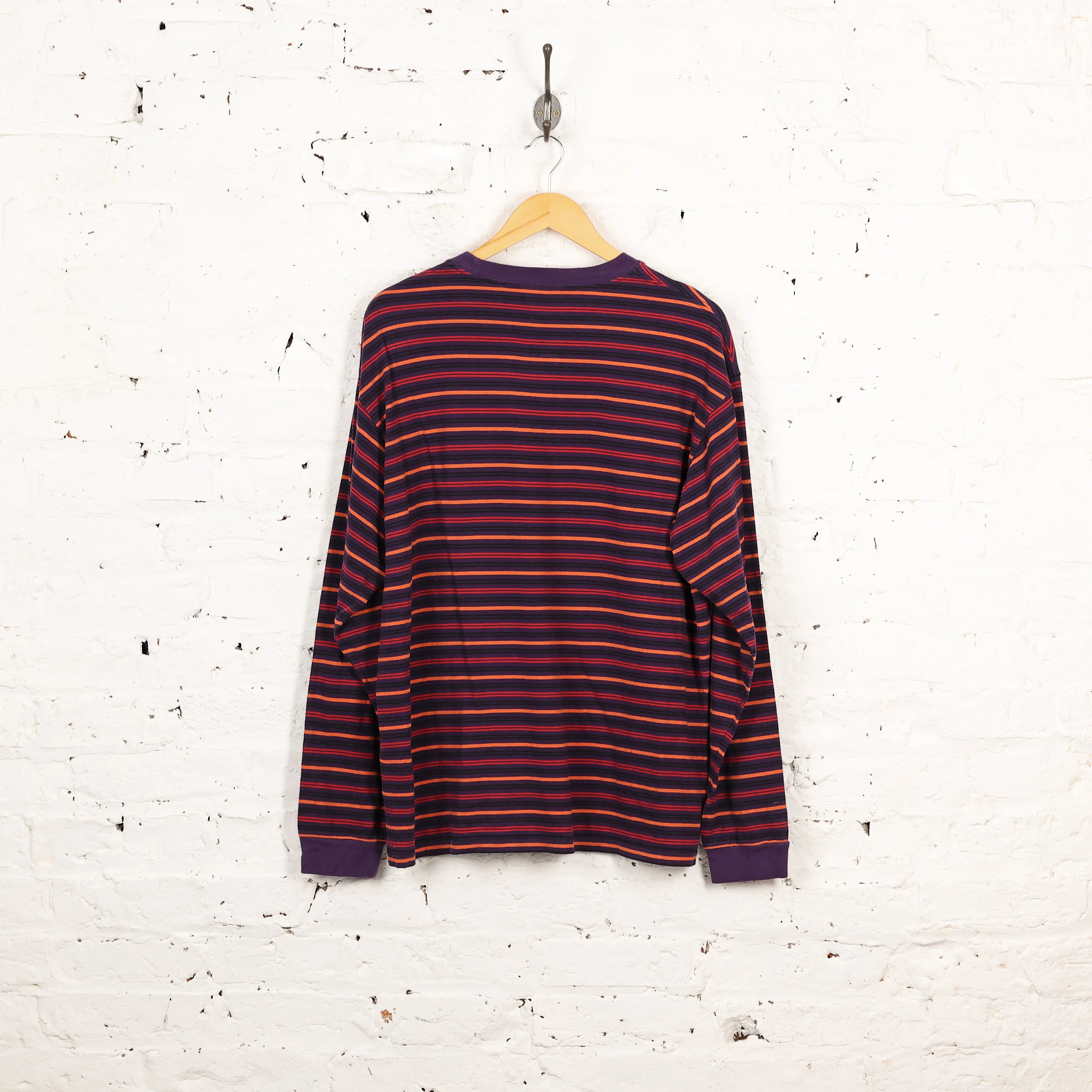 Carhartt Korte WIP Striped Long Sleeve T Shirt - Purple - L