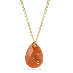CARNELIAN TEARDROP PENDANT NECKLACES #196RD1301 (4A6)