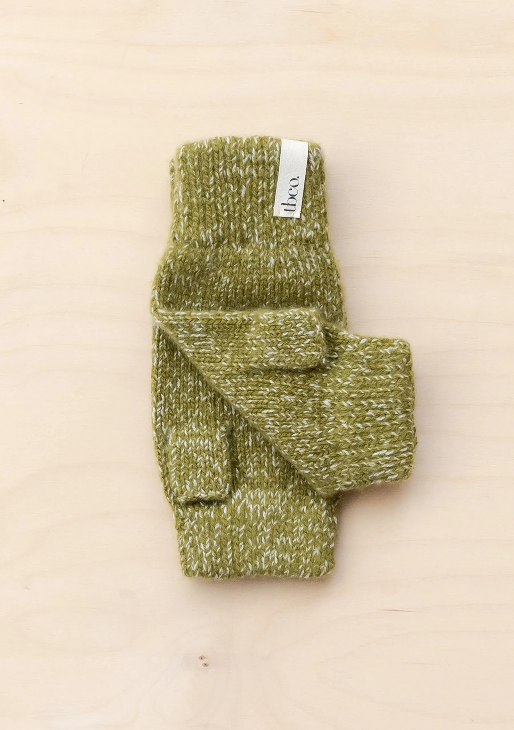 Cashmere & Merino Wrist Warmers in Olive Fleck