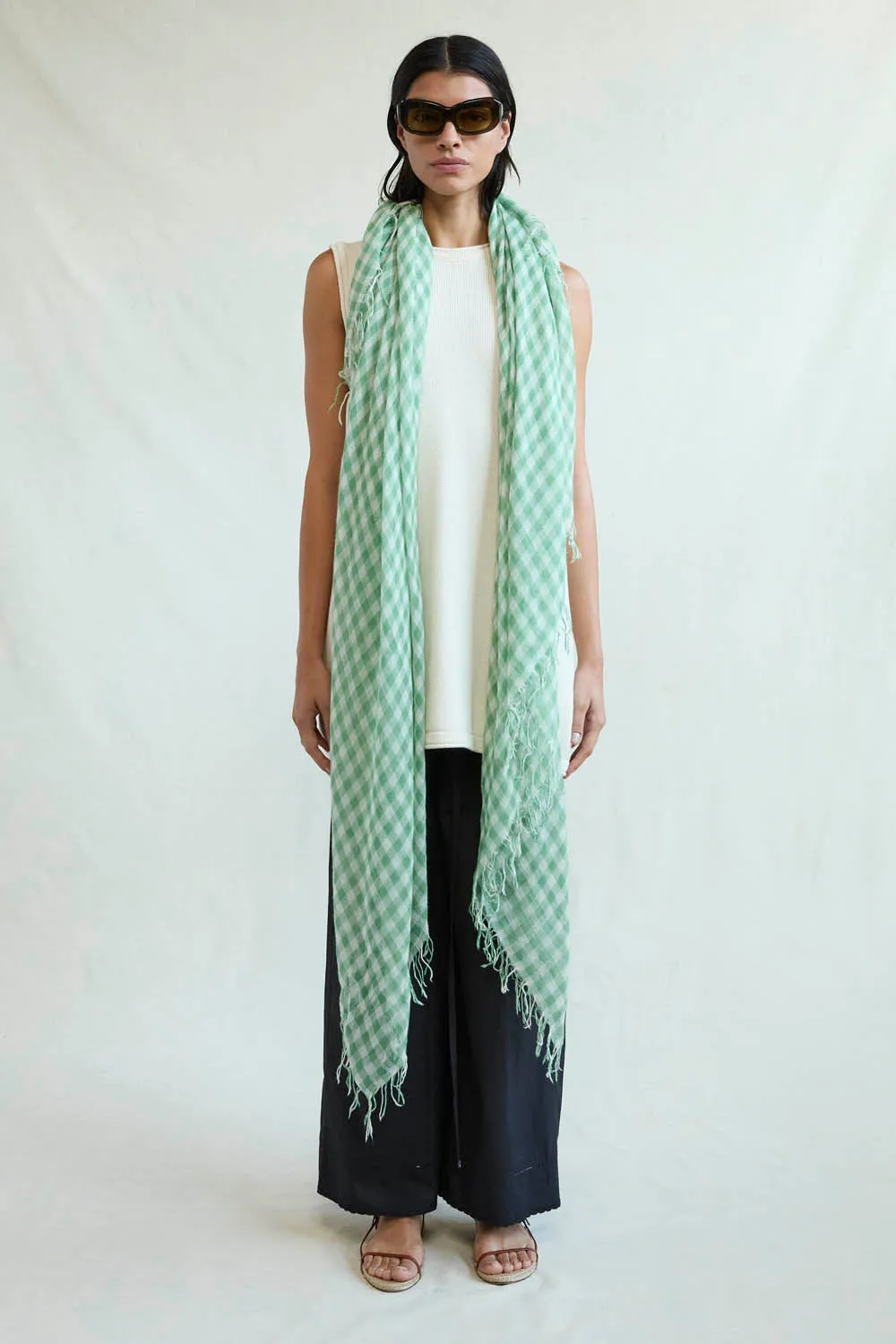 Cashmere and Silk Scarf in English Ivy