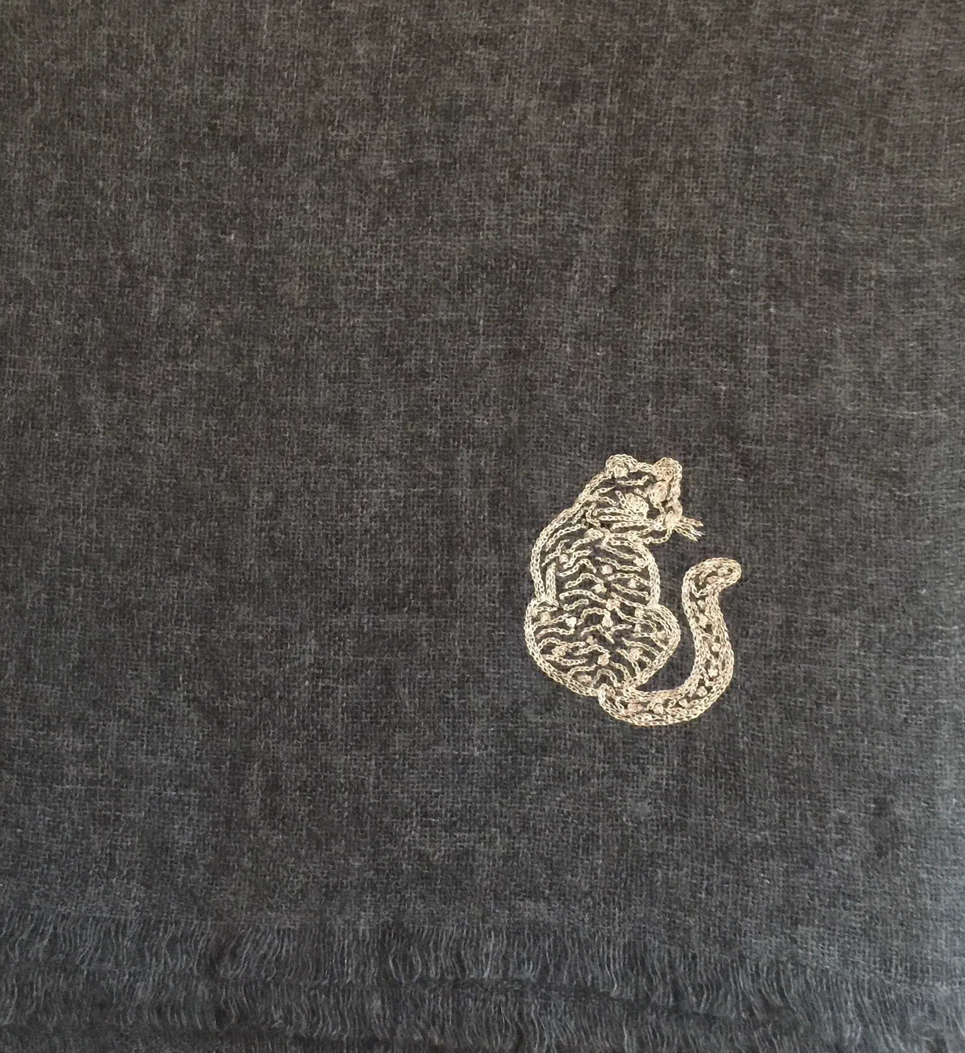 Cashmere Scarf Gauze Tiger
