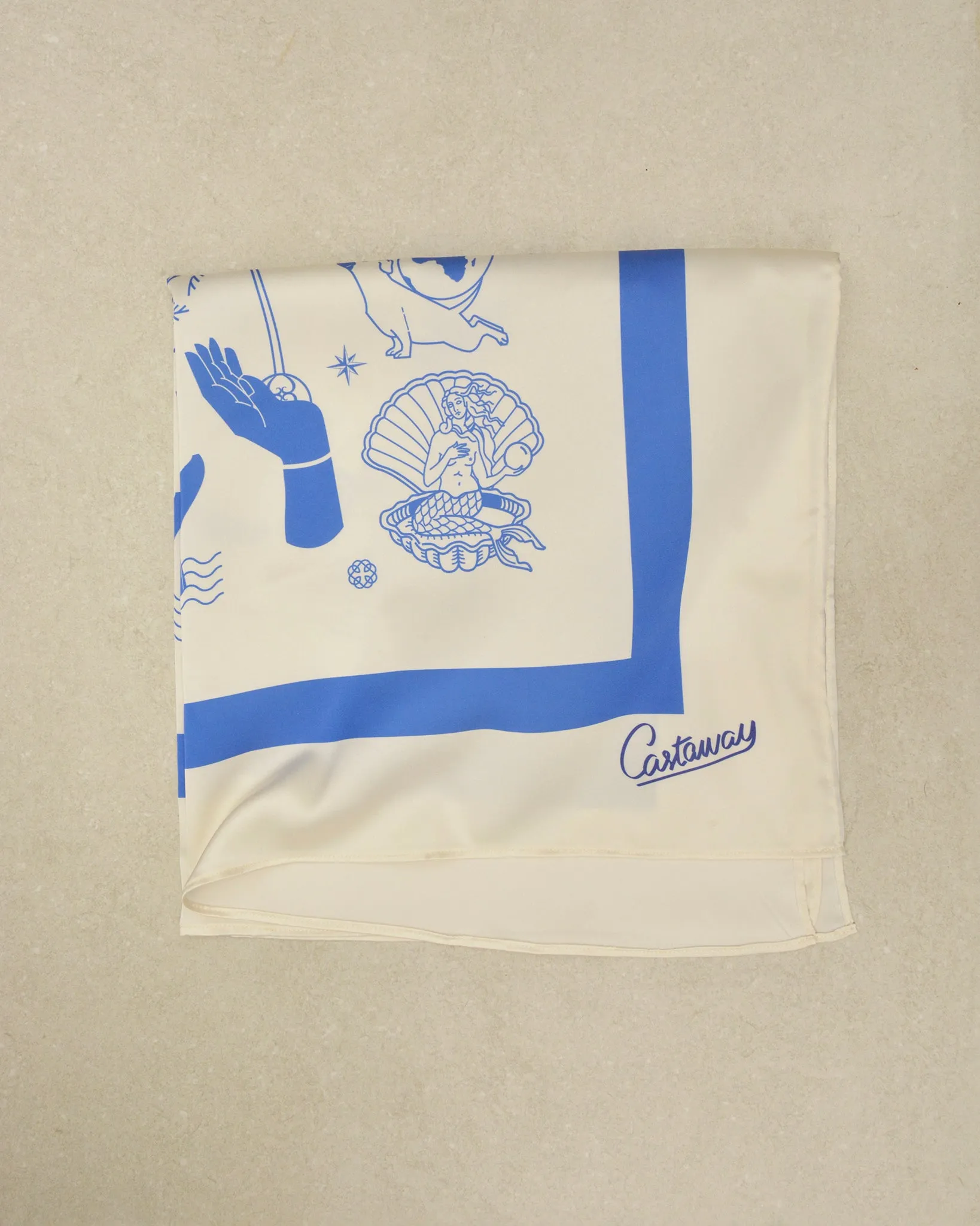 Castaway Blue Mind Silk Scarf