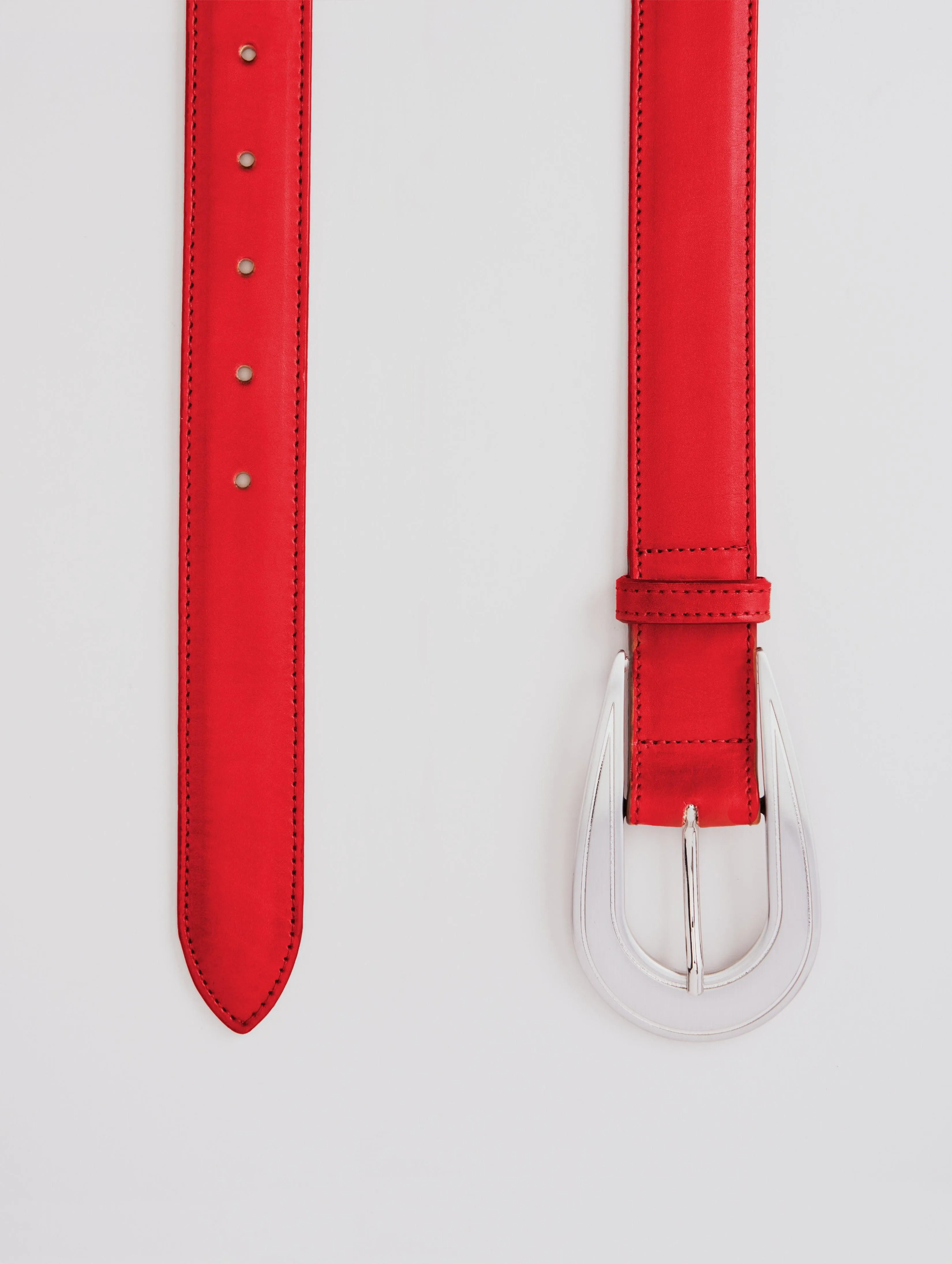 CAVALIERE MODERN WESTERN BELT IN RED CALFSKIN