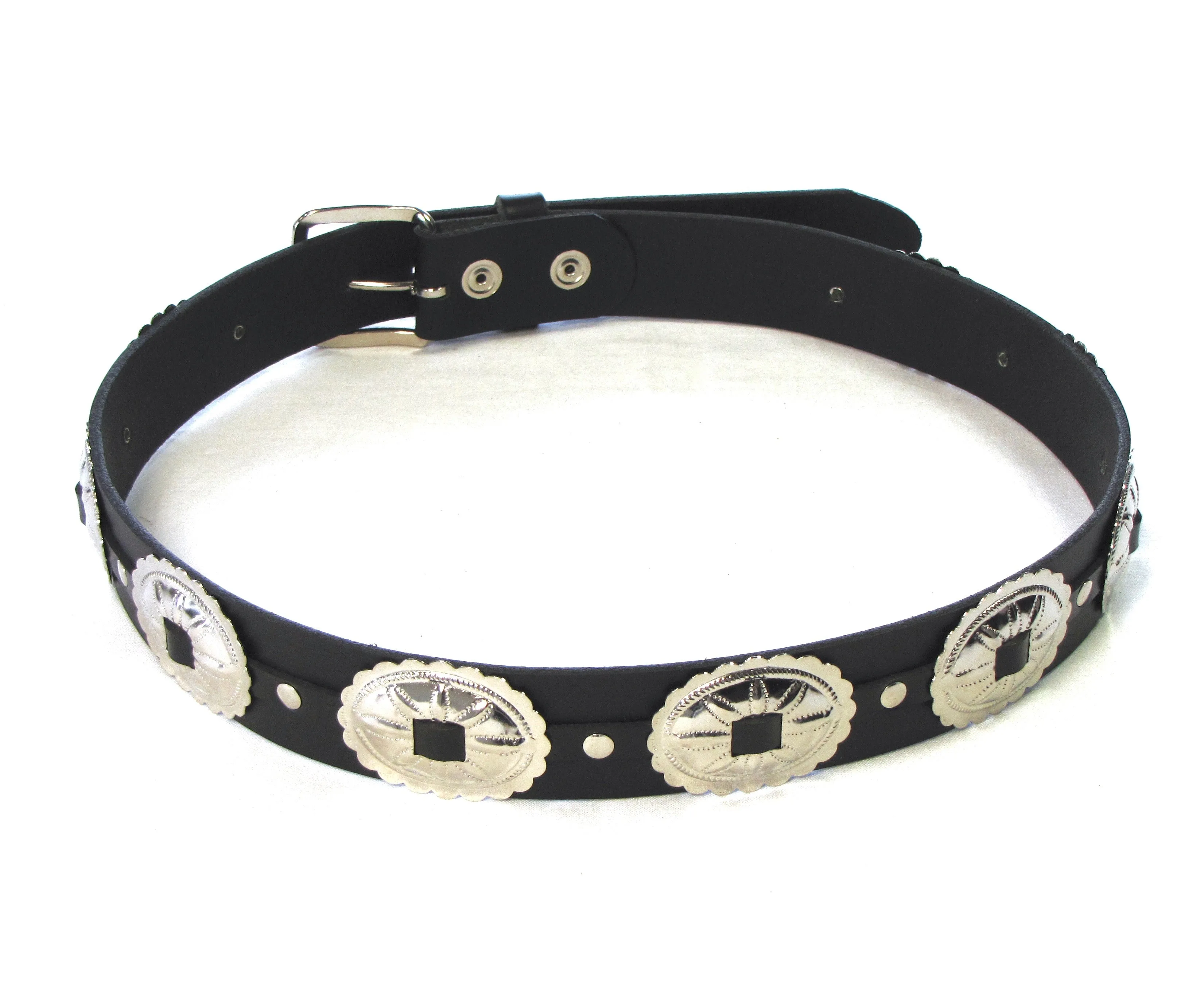 CB-4  1 1/2" Belt w/ Oval Conchos