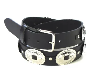 CB-4  1 1/2" Belt w/ Oval Conchos