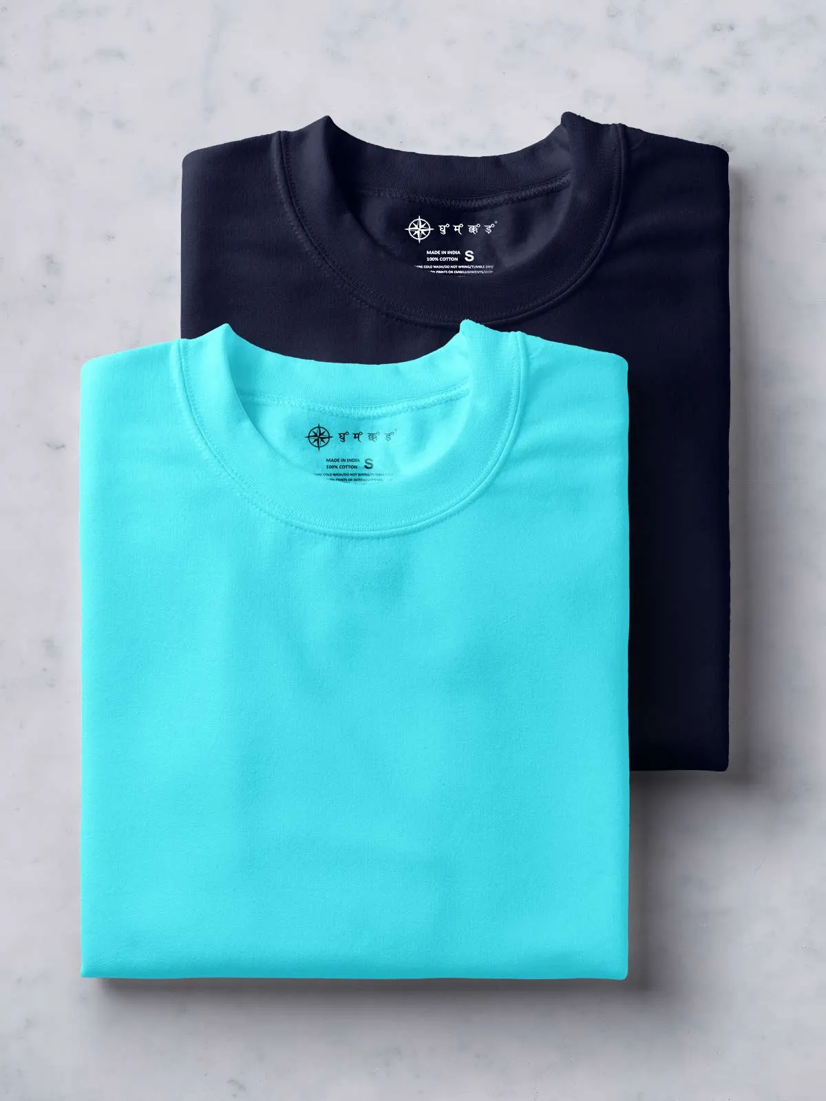 Celeste & Midnight Blue T Shirt Combo