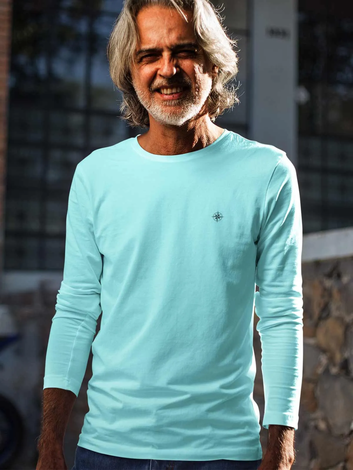Celeste Blue | ACTION series | Full Sleeve T shirt for Men