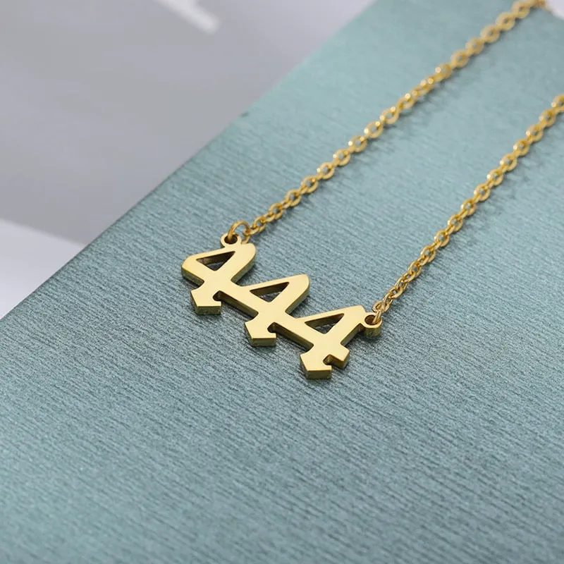 Chain Number Pendant Necklace For Women Anniverssary Jewelry